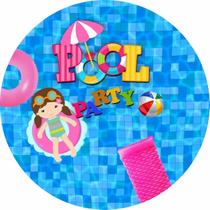 Painel Festa Redondo C/ Elástico 1,50m Pool Party Painel Festa Redondo C/ Elástico 1,50m Pool Party