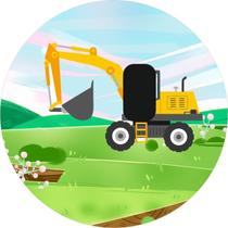 Painel Festa Redondo C/ Elástico 1,50m Trator Painel Festa Redondo C/ Elástico 1,50m Trator