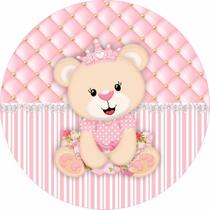 Painel Festa Redondo C/ Elástico 1,50m Ursinha Princesa