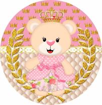 Painel Festa Redondo C/ Elástico 1,50m Ursinha Princesa