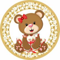 Painel Festa Redondo C/ Elástico 1,50m Ursinha Princesa