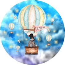 Painel Festa Redondo C/ Elástico 1,50m Volta Ao Mundo Painel Festa Redondo C/ Elástico 1,50m Volta Ao Mundo