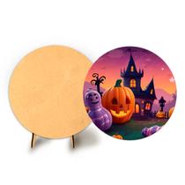 Painel Festa Redondo C Elastico 50cm Halloween e Suporte MDF