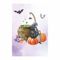 Painel Festa Retangular 3D Halloween Casadinho 1,50M X 2,20