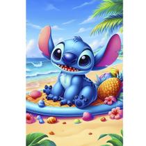 Painel Festa Retangular P Casado 1,5x2,2 Decoração Stitch