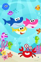 Painel Festa Retangular Para Casado 1,5x2,2m Baby Shark 4