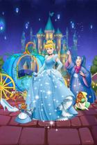 Painel Festa Retangular Para Casado 1,5x2,2m Cinderela mod 2