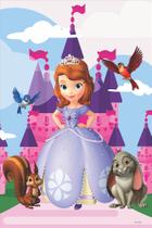 Painel Festa Retangular Para Casado 1,5x2,2m Princesa Sofia Mod 2