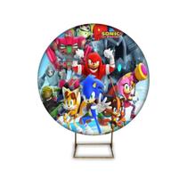 Painel Festa Sonic Grande Redondo Decoração Aniversário pra Menino 1,50 Metros Painel Festa Sonic Grande Redondo Decoração Aniversário pra Menino 1,50 Metros