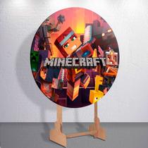 Painel Festa Sublimado Capa Game Craft Jogo Menino Decoração Estampa Infantil Redondo Mini ou Grande Painel Festa Sublimado Capa Game Craft Jogo Menino Decoração Estampa Infantil Redondo Mini ou Grande