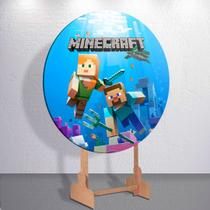 Painel Festa Sublimado Capa Game Craft Jogo Menino Decoração Estampa Infantil Redondo Mini ou Grande Painel Festa Sublimado Capa Game Craft Jogo Menino Decoração Estampa Infantil Redondo Mini ou Grande