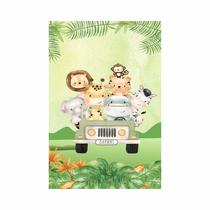 Painel Festa Vertical em Tecido Casadinho Safari Aquarela Folhagens