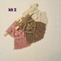 Painel flamula macramê kit com 3