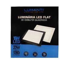 Painel Flat LED 18W Embutir Preto - LUMANTI