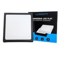 Painel Flat Led 18w Sobrepor Preto Branco 6500k Lumanti