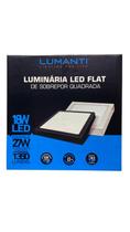 Painel Flat LED 18W Sobrepor Preto