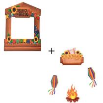 Painel Foto Barraca Do Beijo x Painel Fogueira 4 Peças Painel Foto Barraca Do Beijo x Painel Fogueira 4 Peças