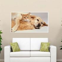 Painel Fotográfico Adesivo Cachorro Gato 01 Grande 90X135Cm