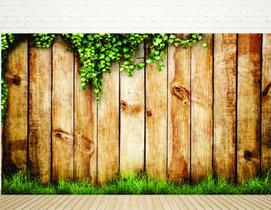 Painel Fotográfico Madeira Folhas 2,80X1,50M - Tecido Malha