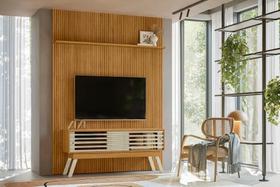 Painel Frizz New Premium para TV de até 65 polegadas - Cumaru Opala - Madetec