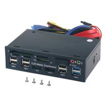 Painel frontal do PC Dashboard Media USB 3.0 Audio Hub 5.25 - Generic
