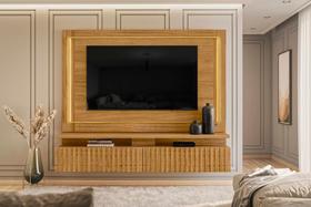 Painel Gaia para TV de até 75 polegadas - Cumaru - Madetec Painel Gaia para TV de até 75 polegadas - Cumaru - Madetec