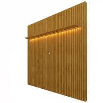 Painel Gelius Nobre ripas autênticas largura 1,85 metros com LED para TV de ate 75 polegadas Naturale Painel Gelius Nobre ripas autênticas largura 1,85 metros com LED para TV de ate 75 polegadas Naturale