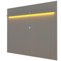 Painel Gelius Nobre ripas autênticas largura de 2,30 metros com LED para TV de ate 85 polegadas Cinza Painel Gelius Nobre ripas autênticas largura de 2,30 metros com LED para TV de ate 85 polegadas Cinza