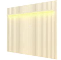 Painel Gelius Nobre ripas autênticas largura de 2,30 metros com LED para TV de ate 85 polegadas OFF White Painel Gelius Nobre ripas autênticas largura de 2,30 metros com LED para TV de ate 85 polegadas OFF White