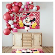 Painel Grande TNT Decorativo Decoração Festa Minnie Vermelha