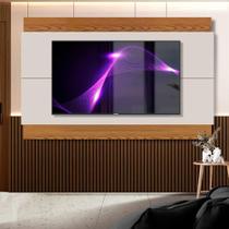 Painel Grande TV Até 60 Polegadas Com LED Off White Freijó Charm 2.6 Shop JM