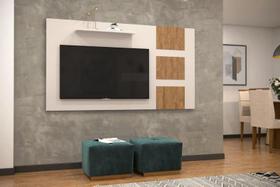 Painel Greco 1.83m Epaço P/ TV Até 55" Cor Off White / Amêndoa