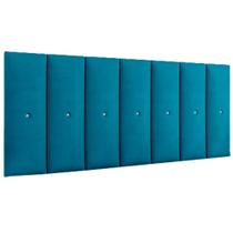 Painel Greta Pro 140cm Casal para Quarto Suspenso Azul