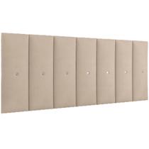 Painel Greta Pro 140cm Casal para Quarto Suspenso Bege