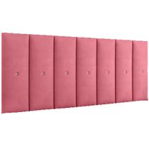 Painel Greta Pro 140cm Casal para Quarto Suspenso Rosa