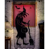 Painel Halloween Bruxa Preto 97x213cm