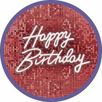 Painel Happy Birthday Feliz Aniversário 50x50 Elastico