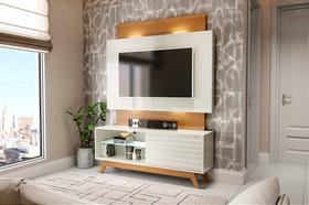 Painel Home 140cm P/ Tv Até 55 Off White / freijó Tb151 Dalla Costa com LED Painel Home 140cm P/ Tv Até 55 Off White / freijó Tb151 Dalla Costa com LED