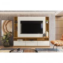 Painel Home Bilbao 2024 P- Tvs Até 70 3 Portas E Prateleiras P- Itens - Jequitiba-off White