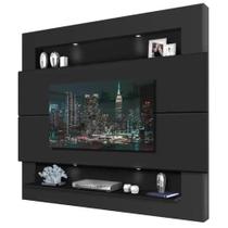 Painel Home Com Led Para TV Até 75" Polegadas Milão Preto Luapa