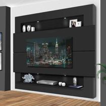 Painel Home com Led Suspenso grande Luapa Milão Preto - Luapa Móveis - Luapa Móveis
