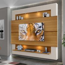 Painel Home com Led Suspenso para TV até 75" 100% MDF Milão Carvalho / Off White - Luapa Móveis