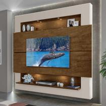 Painel Home com Led Suspenso para TV até 75" 100% MDF Milão Malbec / Off White - Luapa