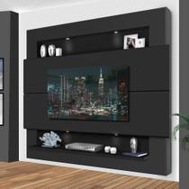 Painel Home com LED Suspenso para TV até 75 Polegadas Milão Preto (milão) - Luapa