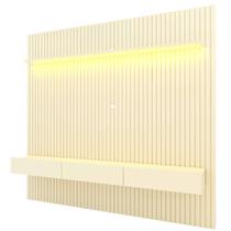 Painel Home Gelius Nobre Ripado com ripas autênticas largura de 230 cm para TV de até 85 polegadas OFF White