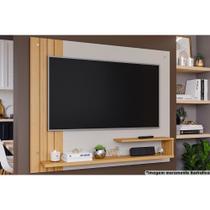 Painel Home p/TV até 50 Polegadas Dunas Ripado c/ Prateleiras 135x108cm Off White/Nature - Permóbili