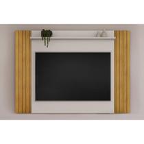 Painel Home p/TV até 50 Polegadas Trend Ripado Extensível c/ Prateleira 108x136cm Cedro/Bali - DJ Móveis