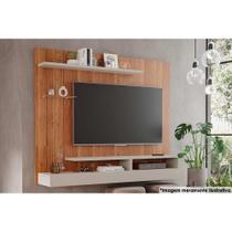 Painel Home p/TV até 50 Polegadas Valência Plus c/ Prateleira e Nichos 160x135cm Cinamomo/Off White - Permóbili