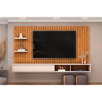 Painel Home p/ TV até 60 Pol Friz 179x108cm Freijo/Off White - DJ Móveis