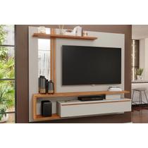 Painel Home p/ TV até 60 Pol Treviso c/ 1 Porta e Nicho 180x153cm Off White/Cinamomo - Permóbili